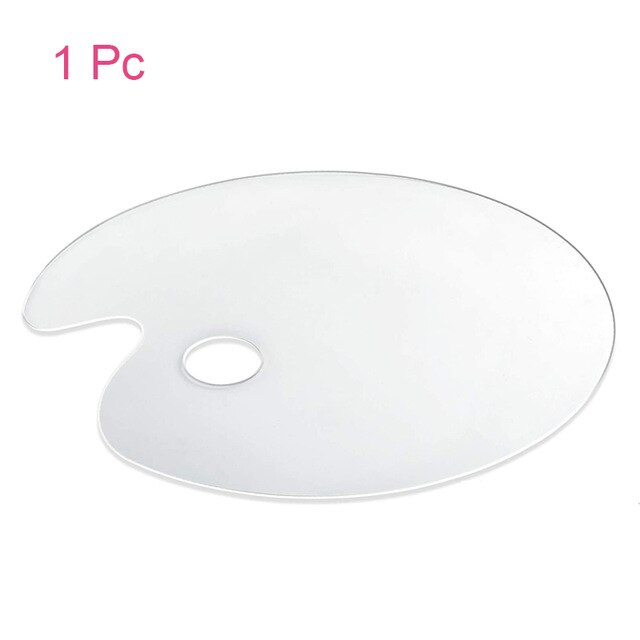 2pcs Clear Acrylic Paint Palette Paint Color Mixing Palette Pigment Tray Easy Clean for Oil Watercolour Gouache Painting Tools: 1pc