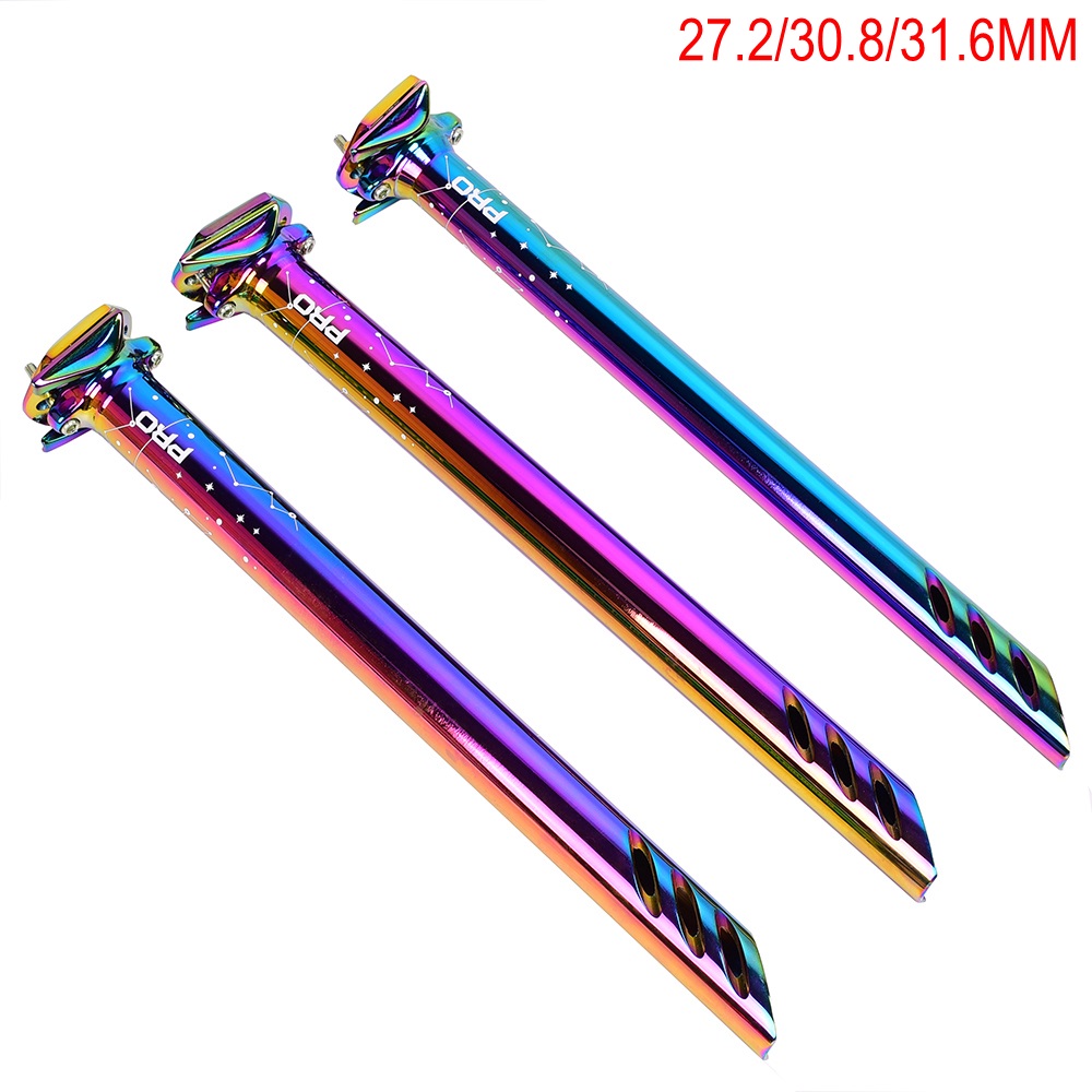 Tige de selle de vélo vtt arc-en-ciel, colorée CNC, Tube de siège DH XC AM, 27.2/30.8/31.6mm x 380mm