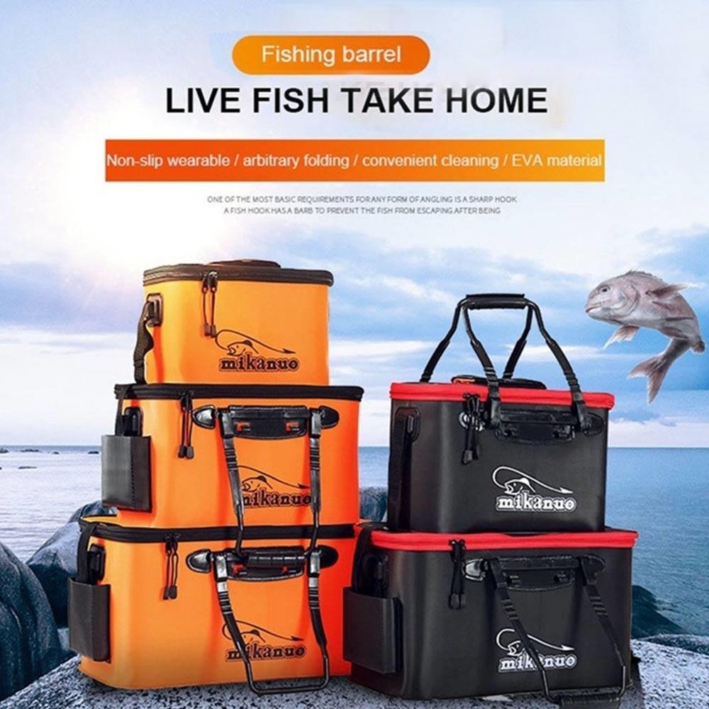 Cubo de pesca plegable portátil EVA, caja de aparejos, caja de pescado vivo, equipo de pesca al aire libre, bolsa de almacenamiento