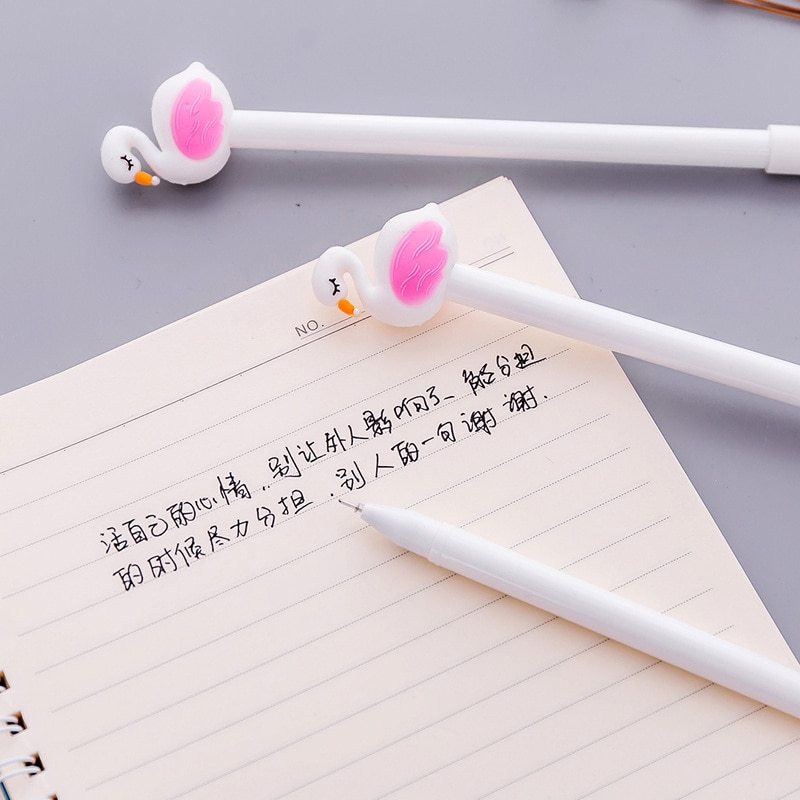 1 pièces stylo flamant rose cygne Gel stylo Signature Escolar Papelaria école fournitures de bureau promotionnel
