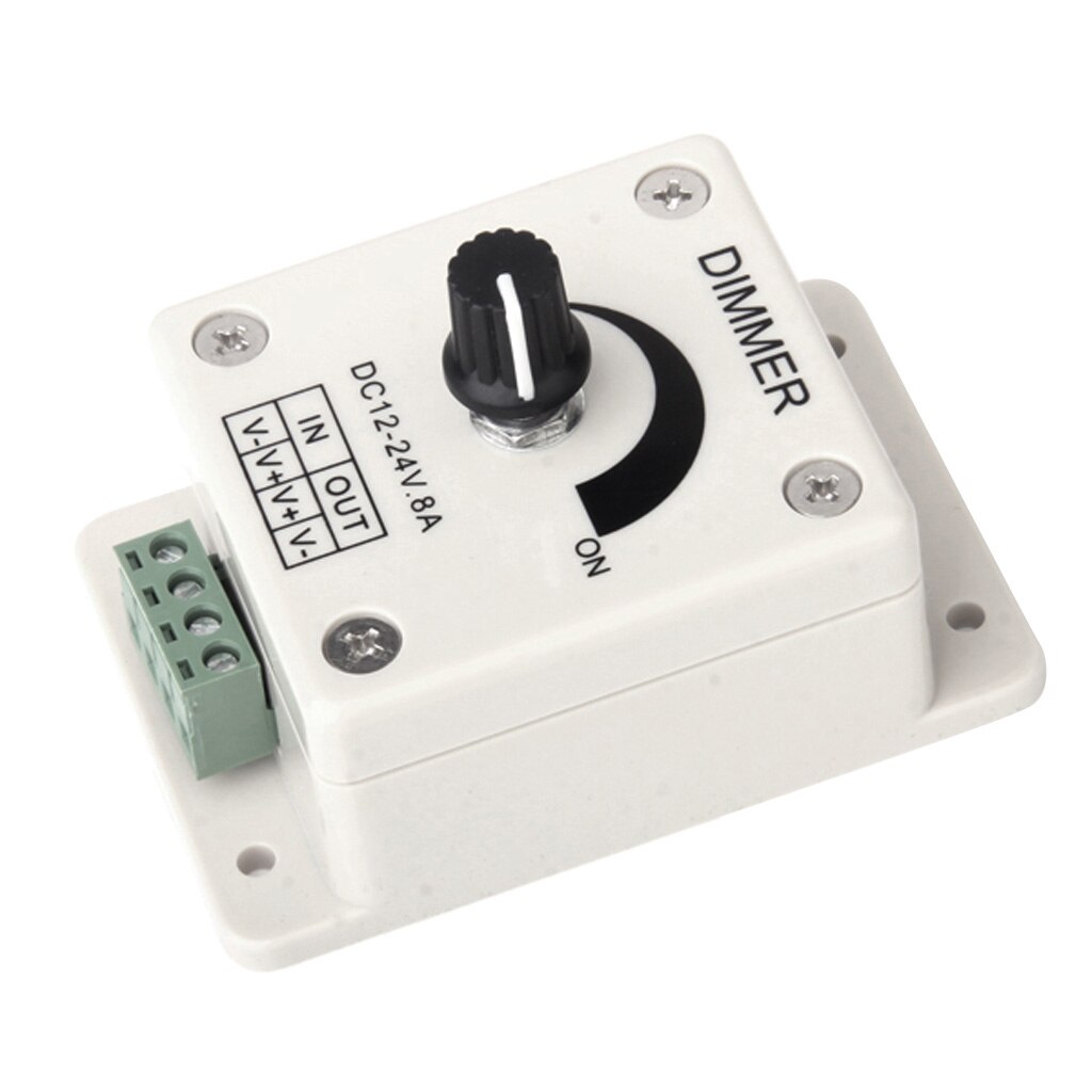 Dimmer Switch for Dimmable LED, Halogen and Incandescent Bulbs, DC 12V-24V 8A