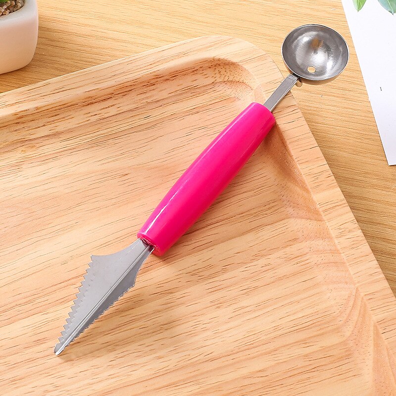 Double Head Fruit Platter Carving Tools Fruit Knife Apple Divider Multi Function Fruit Cutting Digging Ball Spoon: 4