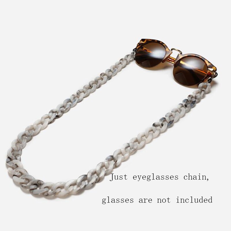 Leopard Acrylic Sunglasses Chain Women Reading Glasses Hanging Neck Chain Largand Glasses Chain Eyeglasses Strap: Grey