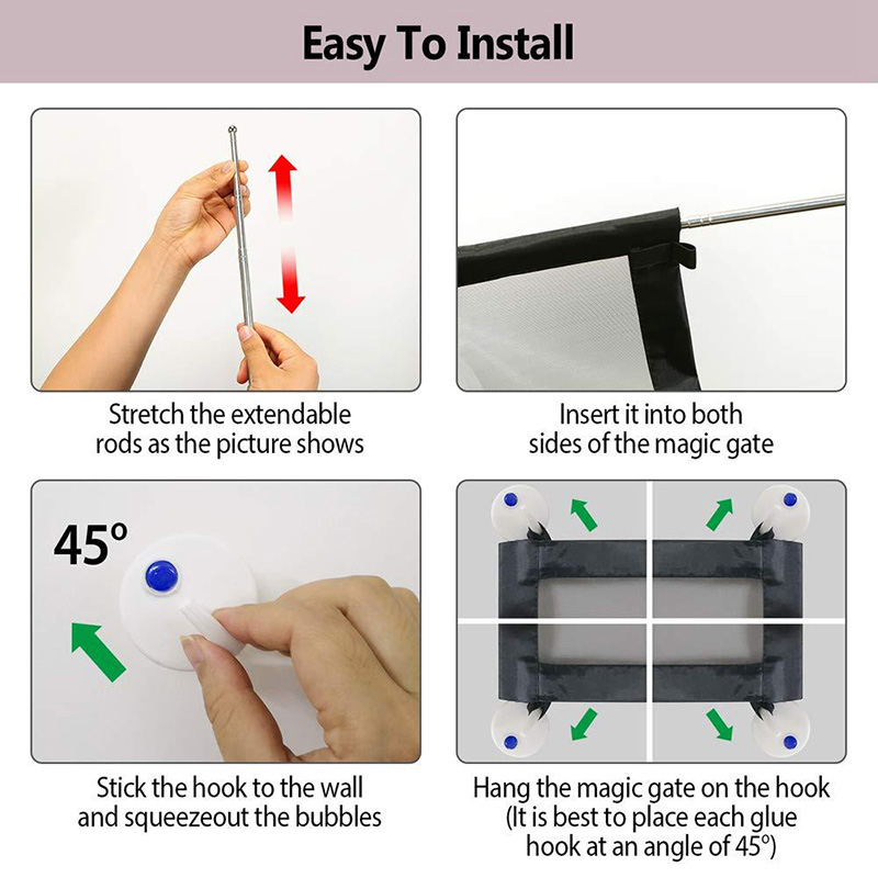 Pet Barrier Fences Folding Breathable Pet Isolation Barrier Fence For Cats Dogs Portable Safety Dog Mesh Gate Pets Accessories