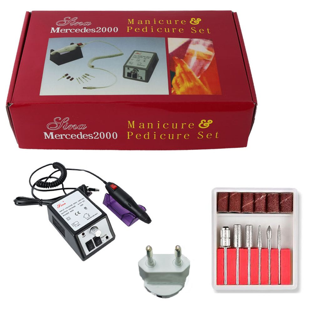 Máquina pulidora de uñas, aparato eléctrico para quitacutículas, pedicura, Mercedes 2000: black-EU Plug-