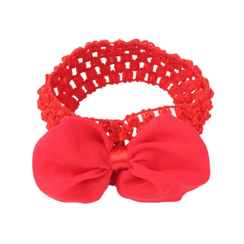 Diadema con lazo de chifón para niñas, diademas elásticas huecas para bebé, accesorios para el cabello, 170719