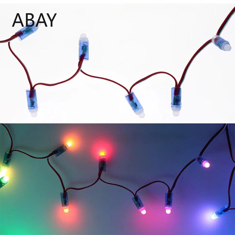 50pcs DC 5V input WS2811 Full Color LED Pixel Light Module 12mm IP68 waterproof RGB color 1903IC Digital LED christmas Light