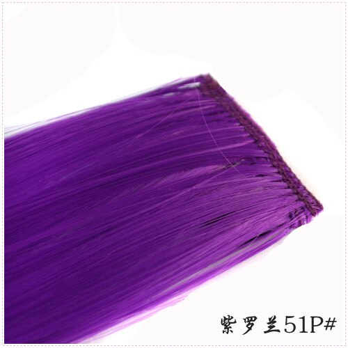 LIHUI-extensiones de cabello sintético para mujer, mechones de pelo largo y liso, con Clip, para resaltar, Color arcoíris, Color rosa