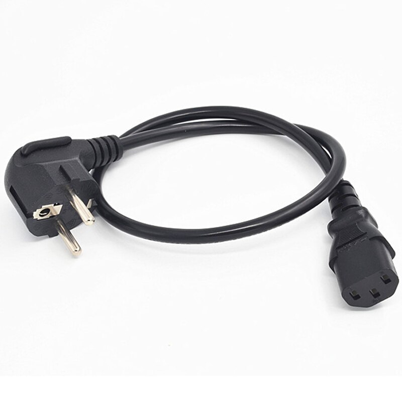 Europe EU plug Flat Nema 5-15P to IEC C13 Power Cord 0.2M 0.5M IEC C13 EU power mains cable AC EU Plug to IEC Kettle C13