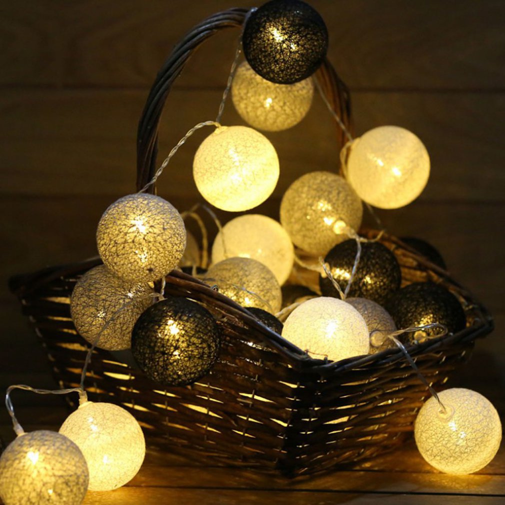 Icoco Katoen Bal Lichten Batterij Box Light String Led Kerstverlichting Decoratie Kerstboom Woninginrichting