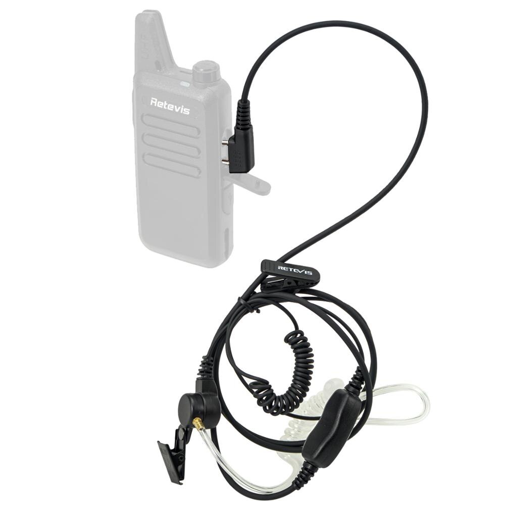 Retevis EEK009 2Pin Walkie Talkie Oortelefoon Akoestische Buis Headset Met Ptt Microfoon Voor Kenwood Puxing Retevis RT3S RT22 RT81 C9162A