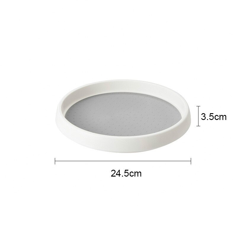 Round Rotatable Kitchen Storage Box Desktop Cabinet Spice Bottle Spices Rack Artifact Rotating Storage Turntable Tray MJ70803: S