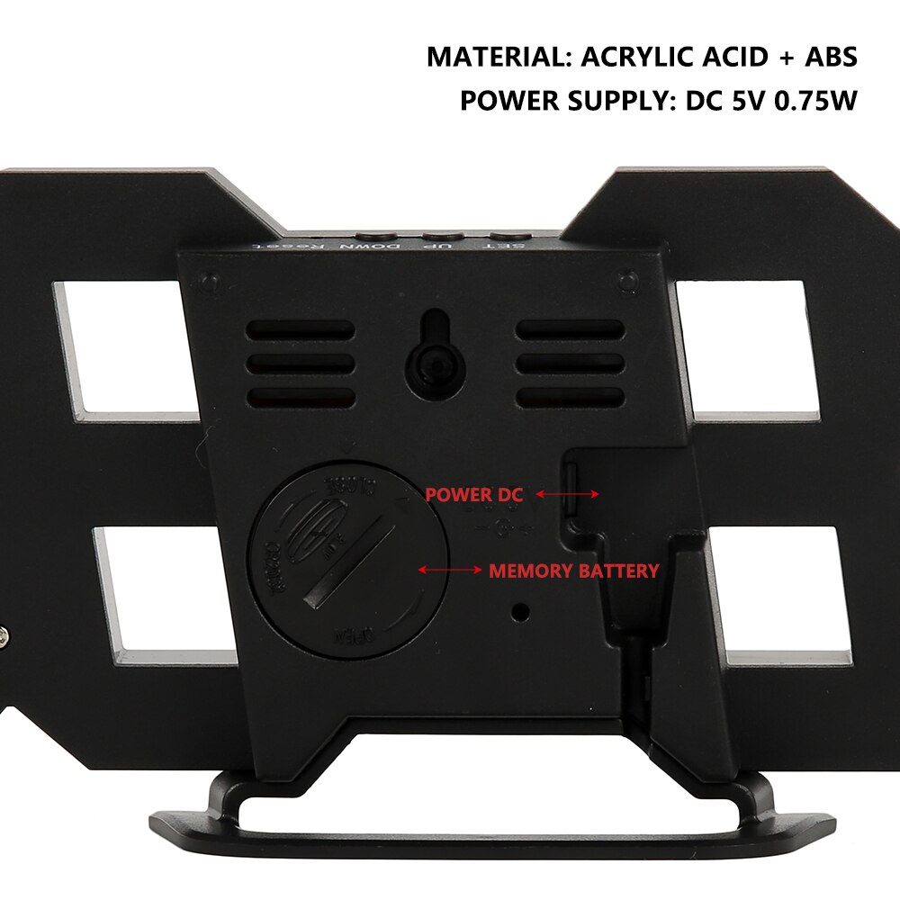 3D Wandklok Modern Stand Opknoping Led Digitale Klok Alarm Elektronische Dimmen Backlight Tafelklok Voor Kamer Home Decor