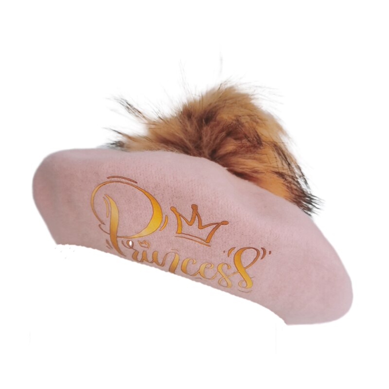 Sombreros de princesa para niña, boinas de lana para otoño e invierno, Boina de pintor francés, gorro cálido, accesorios de fotografía