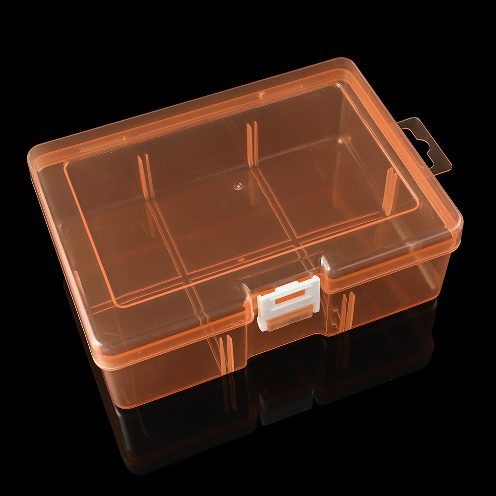 Caja de plástico rectangular transparente, cajas de almacenamiento para accesorios de joyería, artículos pequeños para manualidades de cuentas DIY, 1 Uds.: Negro