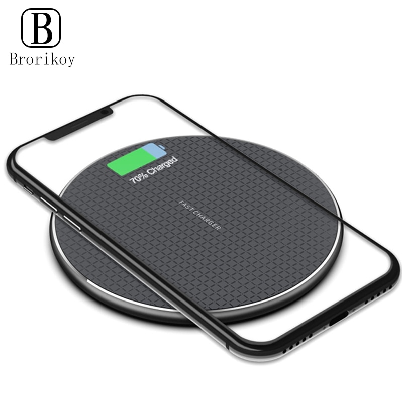 Qi Wireless Charger Pad 10W Fast Charging for Samsung S20 S10 Note 10+ iPhone 11 Pro Xs Max X 8 Plus Metal Wireless Quick Charge