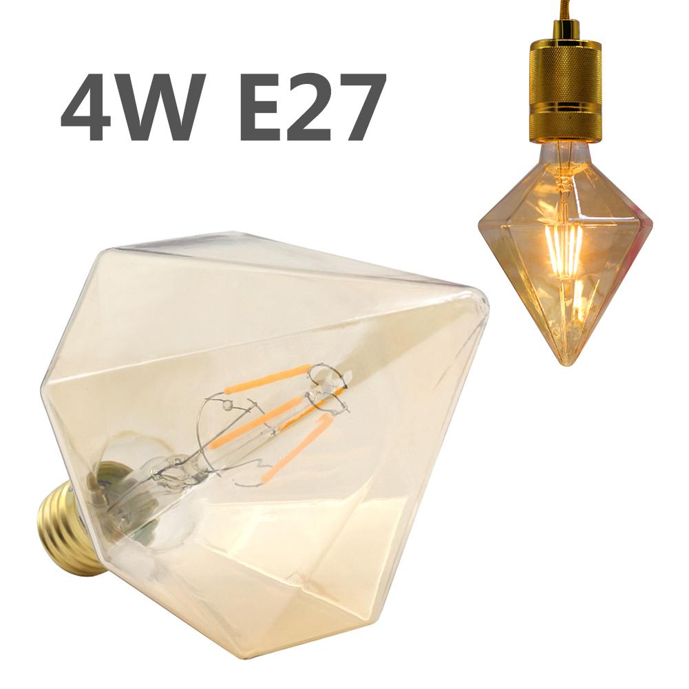 Lamp Retro Vintage LED Diamond Lamp Met Warm Wit Licht Hoge Helderheid Spiraal Gloeidraad Gloeilamp