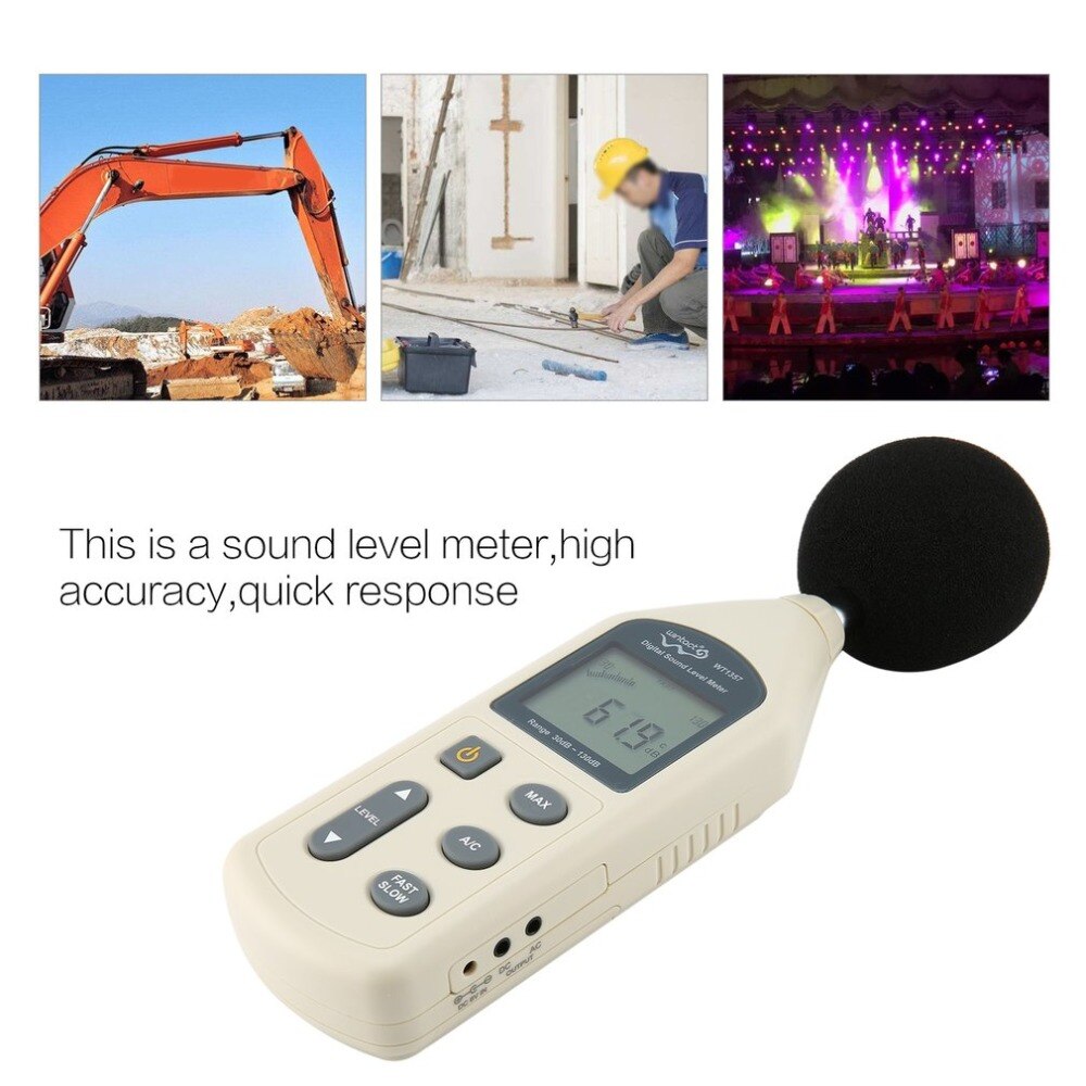 LCD Digital Sound Level Meter Noise Volume Measuring Instrument Decibel Monitoring Tester 30-130dB