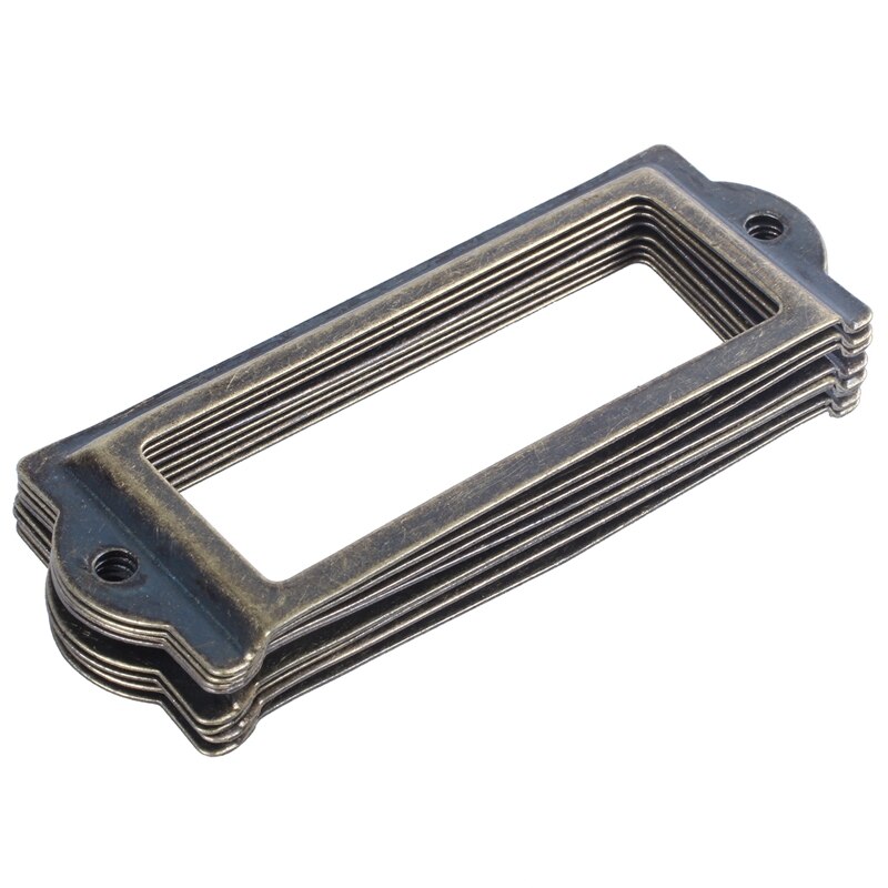 Office File Drawer Tag Label Holder 83Mm X 30Mm 8 Pcs Bronze Tone