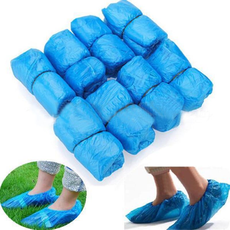 Copriscarpe monouso in plastica stivali da pioggia impermeabili antiscivolo antipolvere per uso domestico copriscarpe per interni per adulti