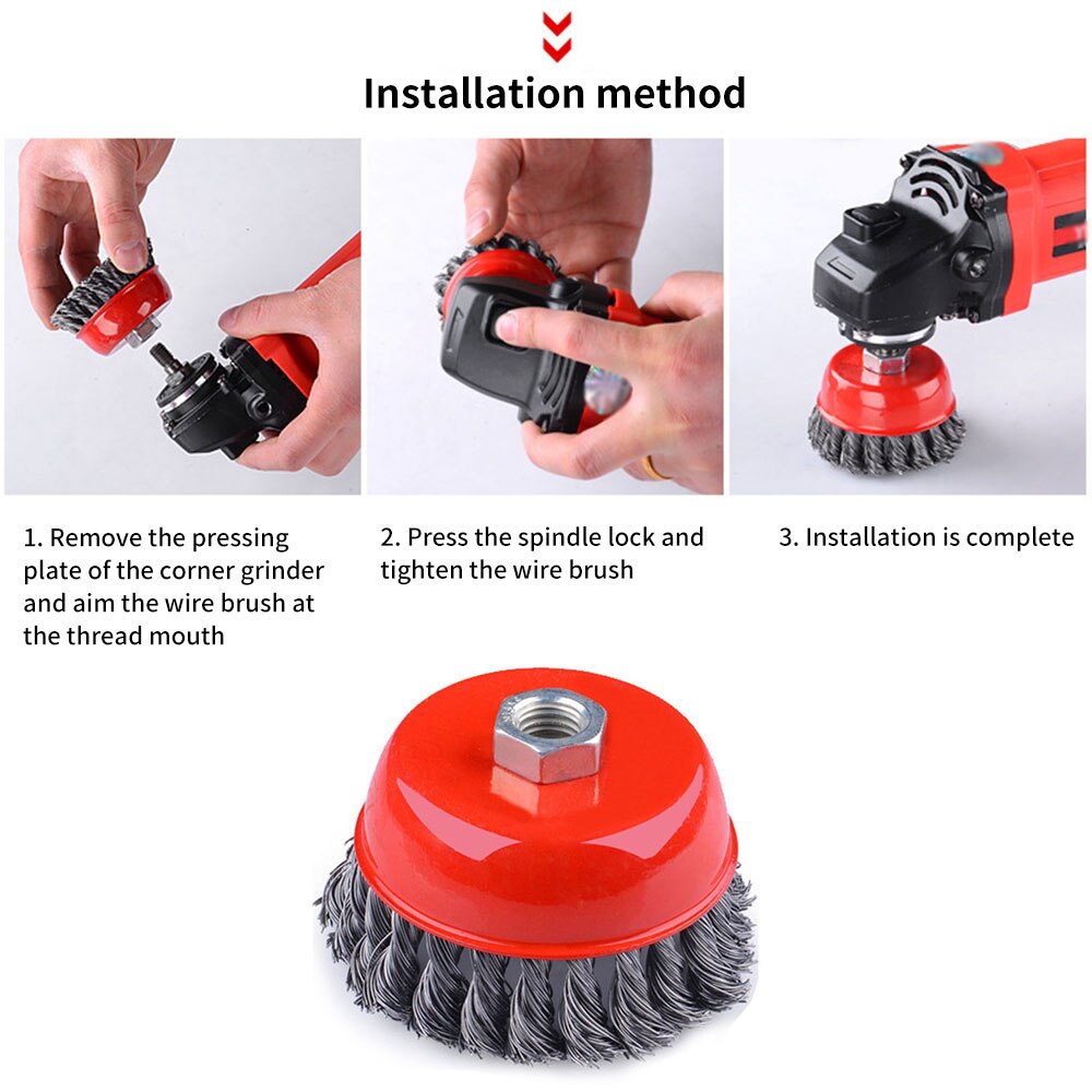 Rotary Knot Flat Cup Wire Wheel Brush For Angle Grinder Rust Removal