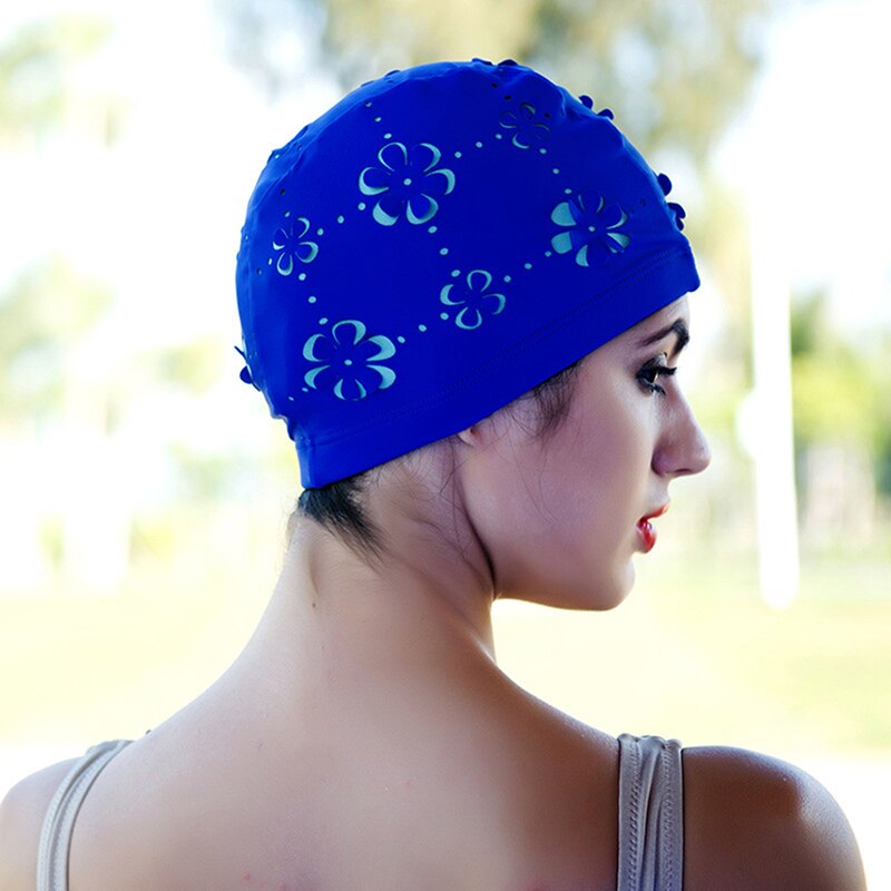 Unisex Swimming Hat Women Girls Long Hair Bathing Cap Swimming Cap Stretch Drape Free Size Swim Pool Sport Elastic Turban