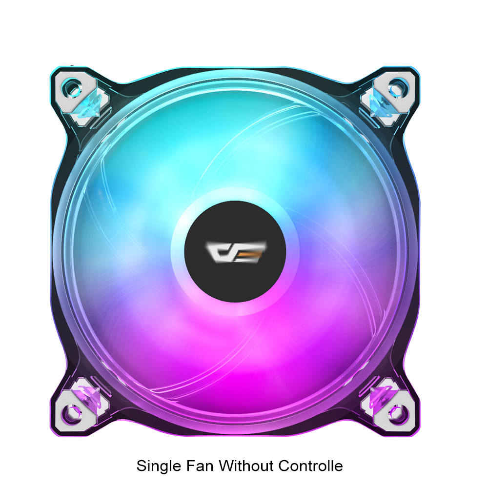 Darkflash PC Case Fan Computer 120mm Fan Clear Frame Quiet+Remote Computer Cooling CPU Cooler ASUS AURA SYNC RGB Case Fan CF8: 1 fan only