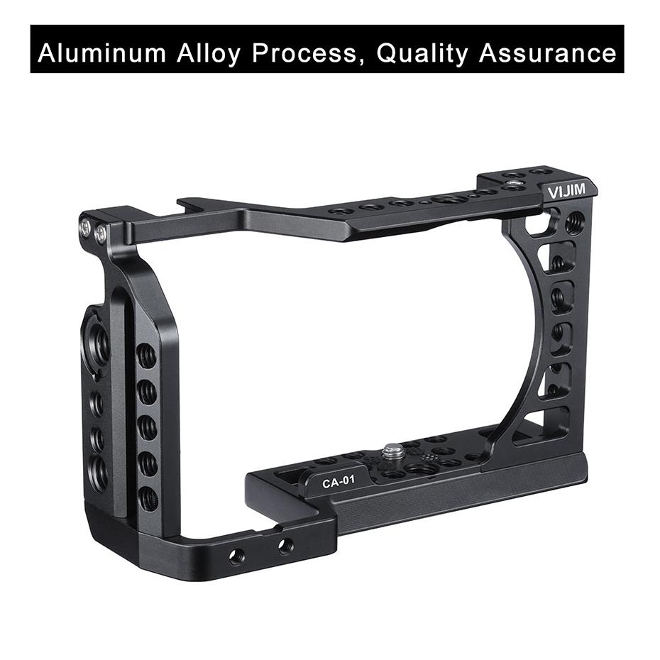 Uurig Camera Kooi Voor Sony A6400 Vlog Behuizing Kooi Handvat Video Rig W Arri Metalen Top Handvat Geen Houten Handgreep vs Smallrig Kooi: VIJIM CA-01 cage