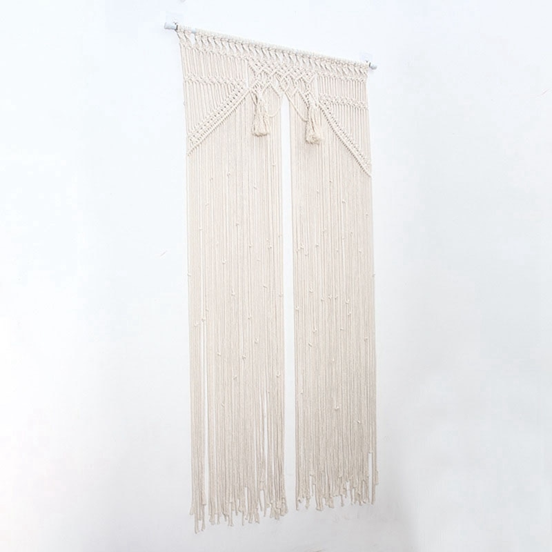 Vägghängande macrame gardin bohemiska handvävda gobelänger perfekt dörr gardin macrame för sovrum bröllop dekoration