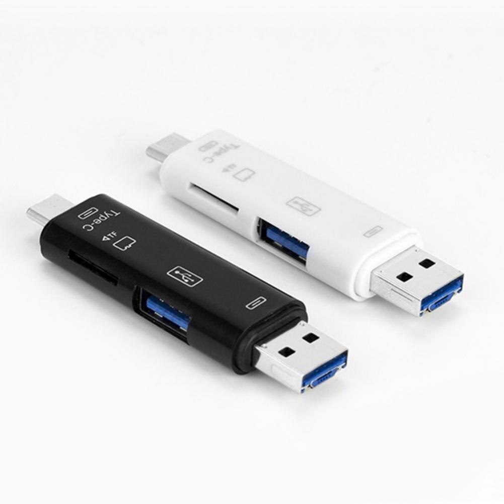 Card Reader Plug Play High Speed 5-In-1 USB 3.0 Type-C TF Card Reader for Computer