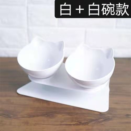 2-In-1 Kat Kom Water Dispenser Automatische Water Opslag Hond Kattenvoer Kom Voedsel Container Met water Huisdier Leuke Waterer Feeder: Paars