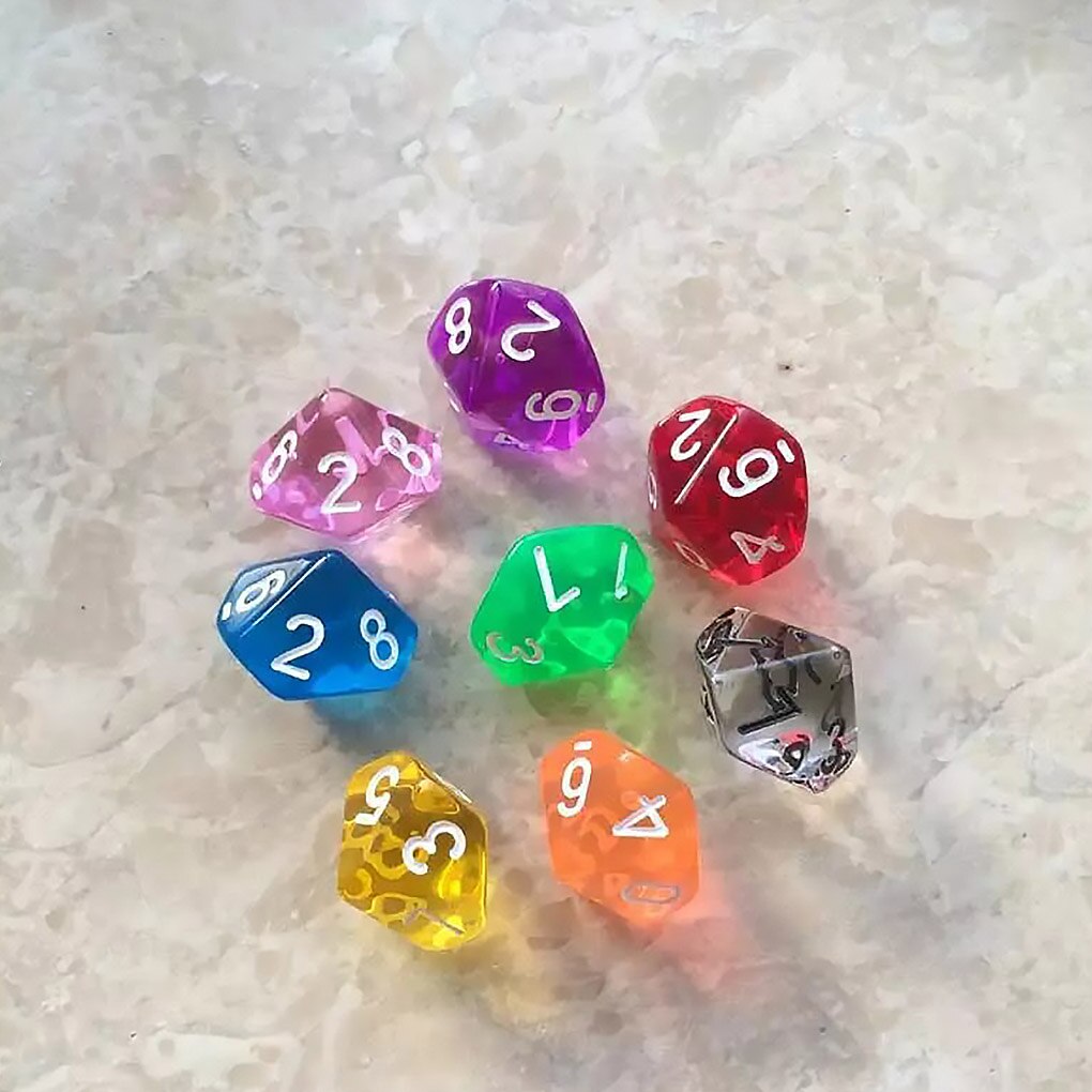 10 stücke 0 zu 9 Gesichter Würfel TRPG Bord Spiel Multi-einseitig Acryl rollen Würfel brettspiel Zubehör