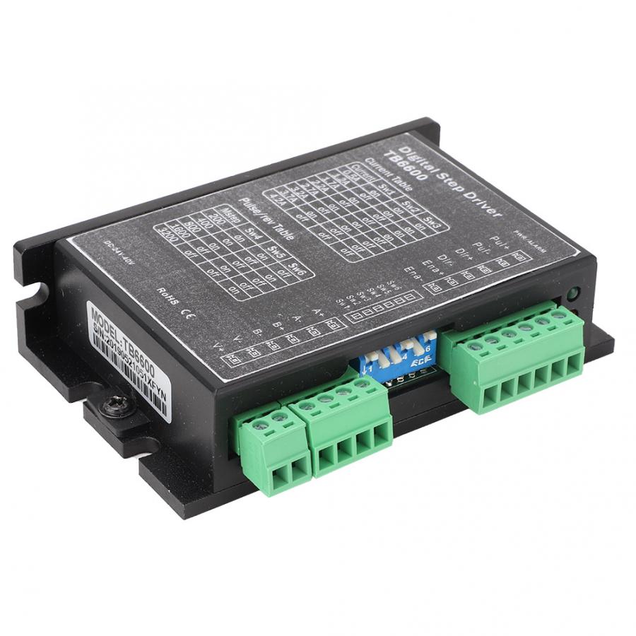 TB6600 DC24-40V 2 Phase/Bipolar Stepper Motor Driver 1.0~4.2A/Phase NEMA 17/23 Motor Controller Current Adjustable for Engraving