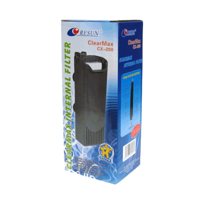 Resun CX-100 CX-200 Fountain Style Aquarium Turtle Lizard Fish Tank Low Water Internal Filter: CX200