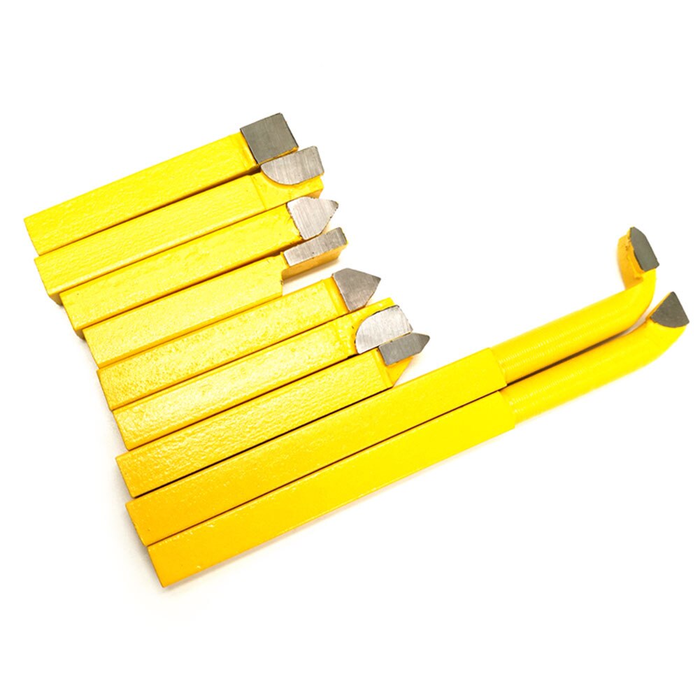 9pcs Alloy Carbide Brazed Tipped Lathe Tools Set 8*8mm Shank Turning Milling Tool Welding Cutter Bit For Metal