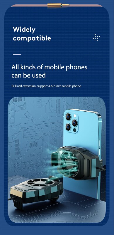 Universal Mobile Phone USB Game Cooler System Cooling Fan Gamepad Holder Stand Radiator