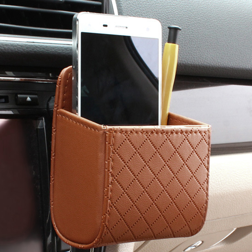 EAFC PU Leder Auto Auslauf Luft entlüften Papierkorb Auto praktisch Halfter Tasche Beutel Organizer Hängen Kasten Auto Liefert zubehör