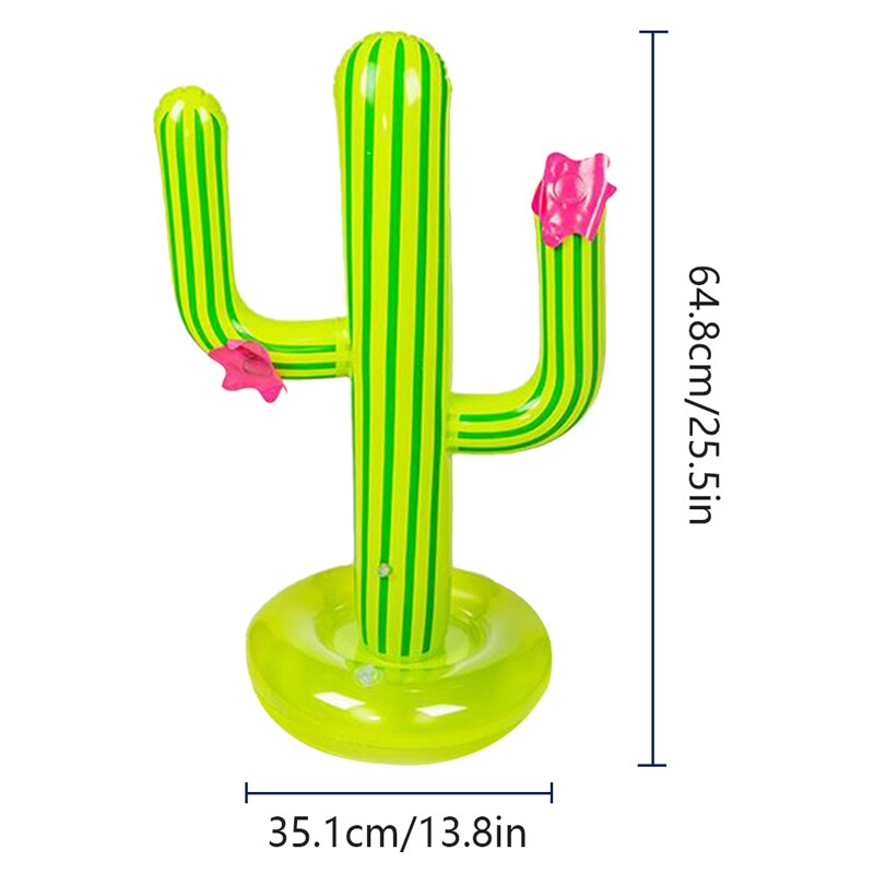Cactus Swimming Pool Ring Toss Games Inflatable Pool Toys With 4 Ring Summer Family Outdoor Party Game