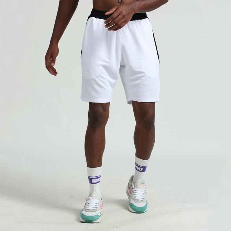 For treningshorts menns utendørs løpesportshorts menns uformelle pustende hurtigtørrende basketballshorts: Hvit / Xxl