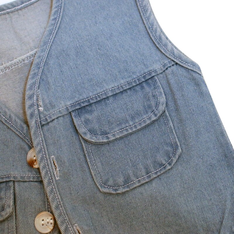 Kinderkleding Baby Denim Dragen Kinderen Mouwloos Vest Baby-En Najaar Vest Season