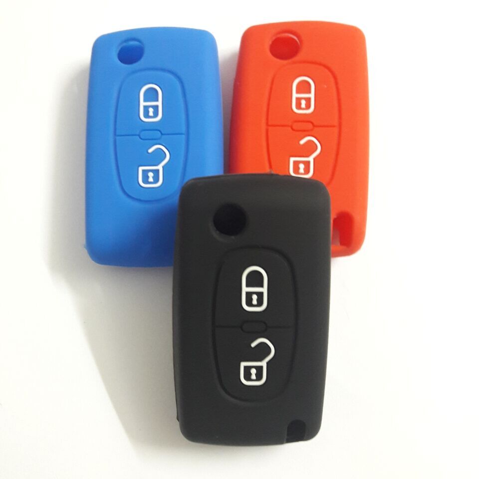 Flip Fob folding Remote Silicon Key Case For Peugeot 306 407 807 Partner Citroen C2 C3 C4 C6 Berlingo Remote fob Case 2 Button