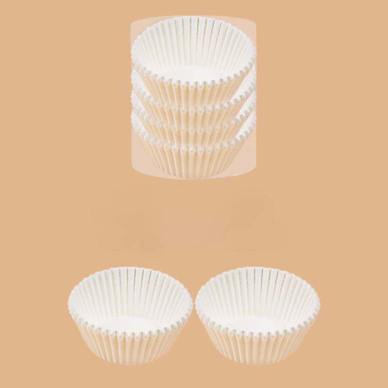 400 stuks taartpapierhouder cirkel bakpapier lade cupcake liners kopjes pan party muffin wegwerp kersttaart papierlade: Rood