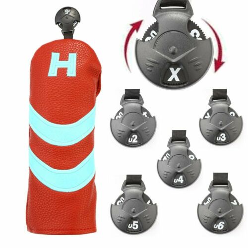 4PCS Golf Wood Club Head Covers Driver Fairway Woods Hybrid Headcovers UT Club Headcovers For TM SC OB: Red Hybrid Cover