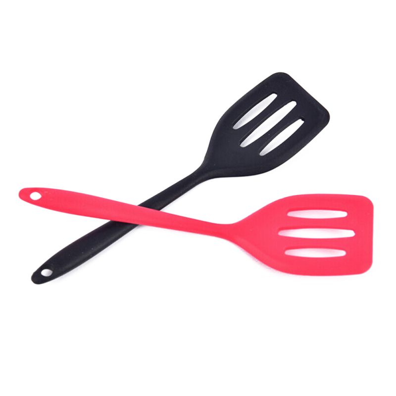 1Pcs Food Grade Kitchen Utensils Baking Tools Drain Shovel Leaking All-inclusive Handle Integrated Silicone Leak Shovel BBQ Tool