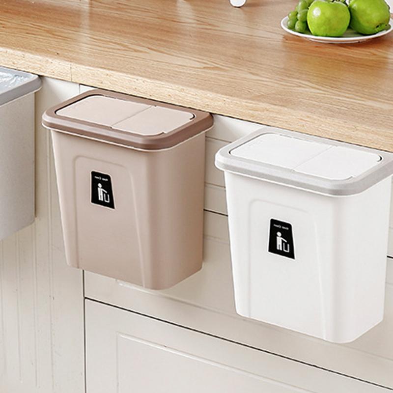 Kitchen Push Cover Trash Can Hanging Fruit And Vegetable Skin Kitchen Garbage Storage Bucket Simple Storage Box