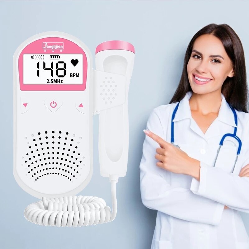 Baby Hartslagmeter Foetale Doppler 2.5M Ultrasound Babyfoon Hartslag Detector Draagbare Doppler Thuis Zwangere Doppler