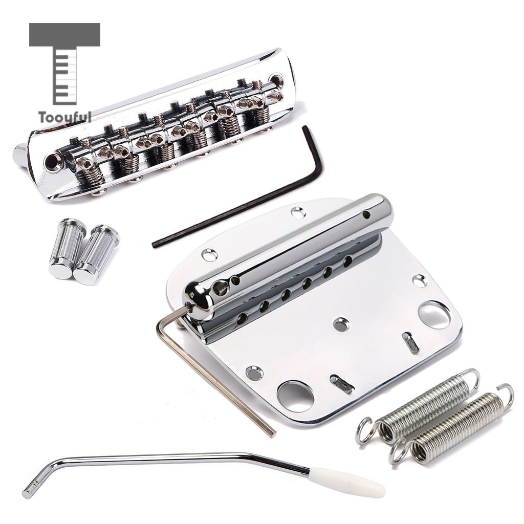 Prachtige 6 String Gitaar Tremolo Bridge Staartstuk Set Voor Jazzmaster Muziekinstrument Gitaar Vervangende Onderdelen Chrome
