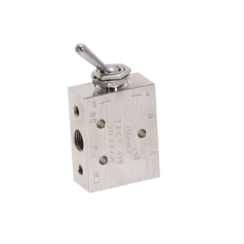 Silber Tonne 1/8 "BSP Luft Pneumatische 2 Position 5 Weg Umschalten Abgeschaltet Schalter Knopf Hand Mechanische Ventil HL2501-V TAC2-41V