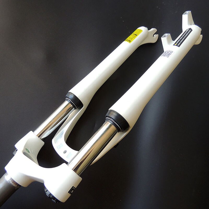 24 inch mountain bike spring suspension fork Aluminum alloy White 28.6mm straight tube fork