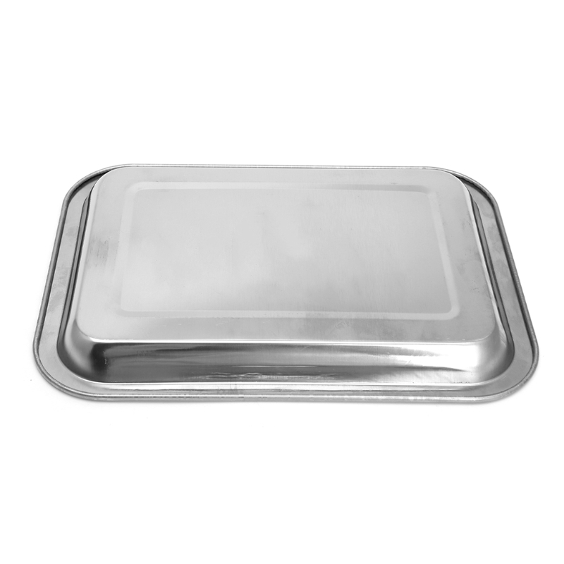 Bandeja Rectangular de acero inoxidable para barbacoa, bandeja de pescado a la parrilla, contenedor de comida para barbacoa